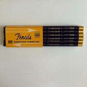 Vintage Eberhard Faber Design 12 Per Pack 3H Colored Pencils Violet 8024 NOS
